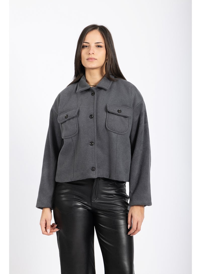AMICI Wool jacket charcoal - Image 3